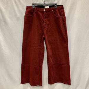 SPECIAL A Saige High Rise Wide Leg Capri Denim Wine